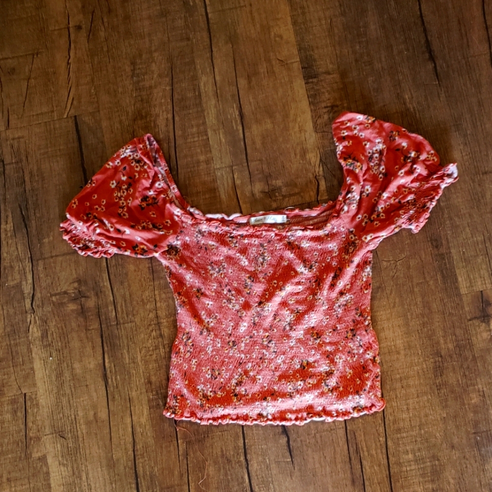 Pink Floral Crop Top